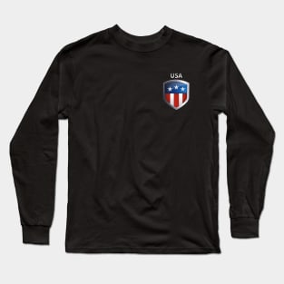 America Flag Badge Long Sleeve T-Shirt